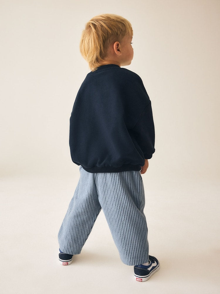 Navy/White Crew Neck Joggers Set (3mths-7yrs)