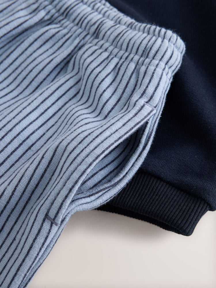 Navy/White Crew Neck Joggers Set (3mths-7yrs)