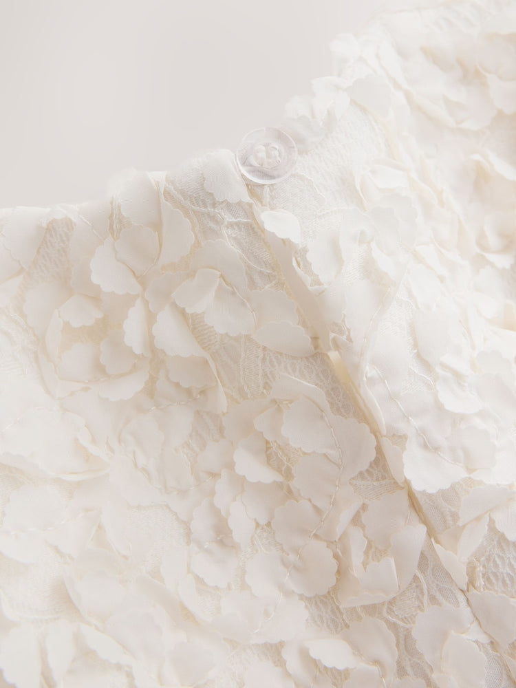 Ecru Sleeveless Scuba Textured