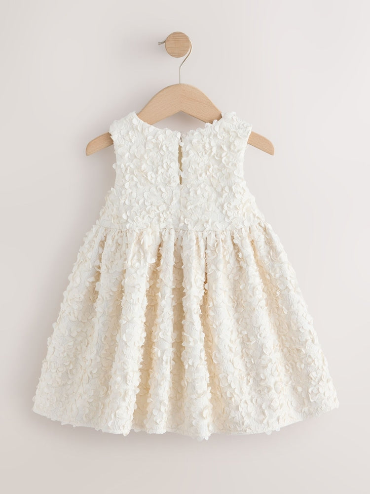 Ecru Sleeveless Scuba Textured