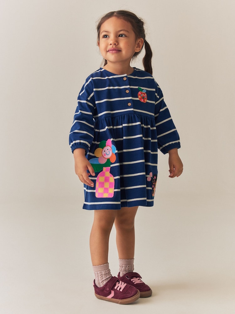 Navy Stripe Ladybird (3mths-7yrs) - 12-18 Months (80-86cm)