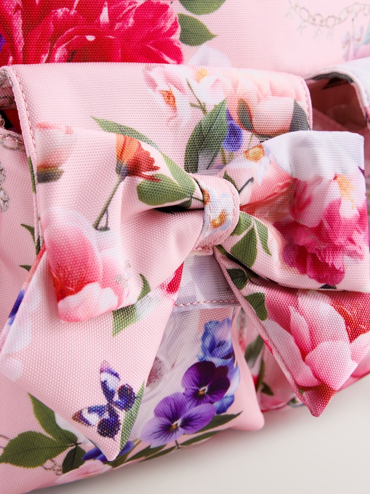 Baker by Ted Baker Pink Back to School Childrens Floral Bow Backpack