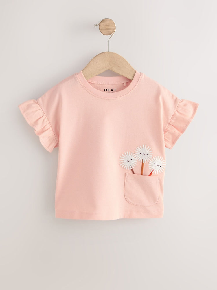 Neutral Pink Cat T-Shirts 4 Pack (3mths-7yrs)
