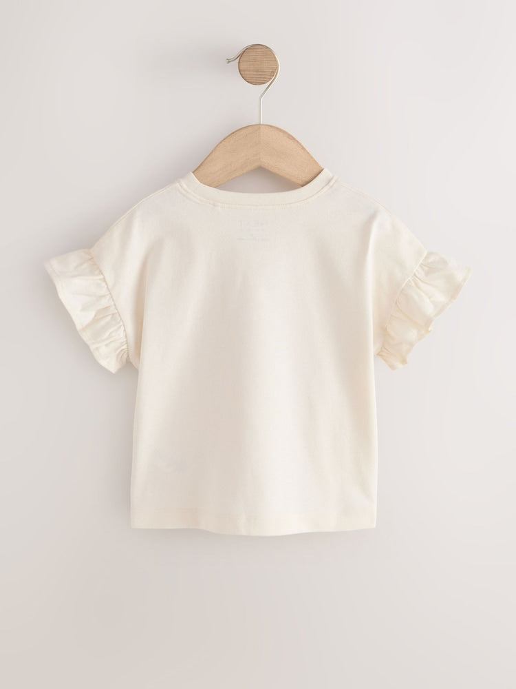 Neutral Pink Cat T-Shirts 4 Pack (3mths-7yrs)