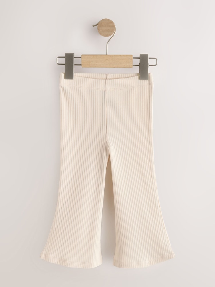 Neutral Ribbed Flare Leggings 5 Pack (3mths-7yrs)