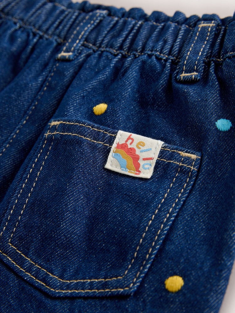 Embroidered Rainbow Spot Wide Leg Jeans (3mths-7yrs)