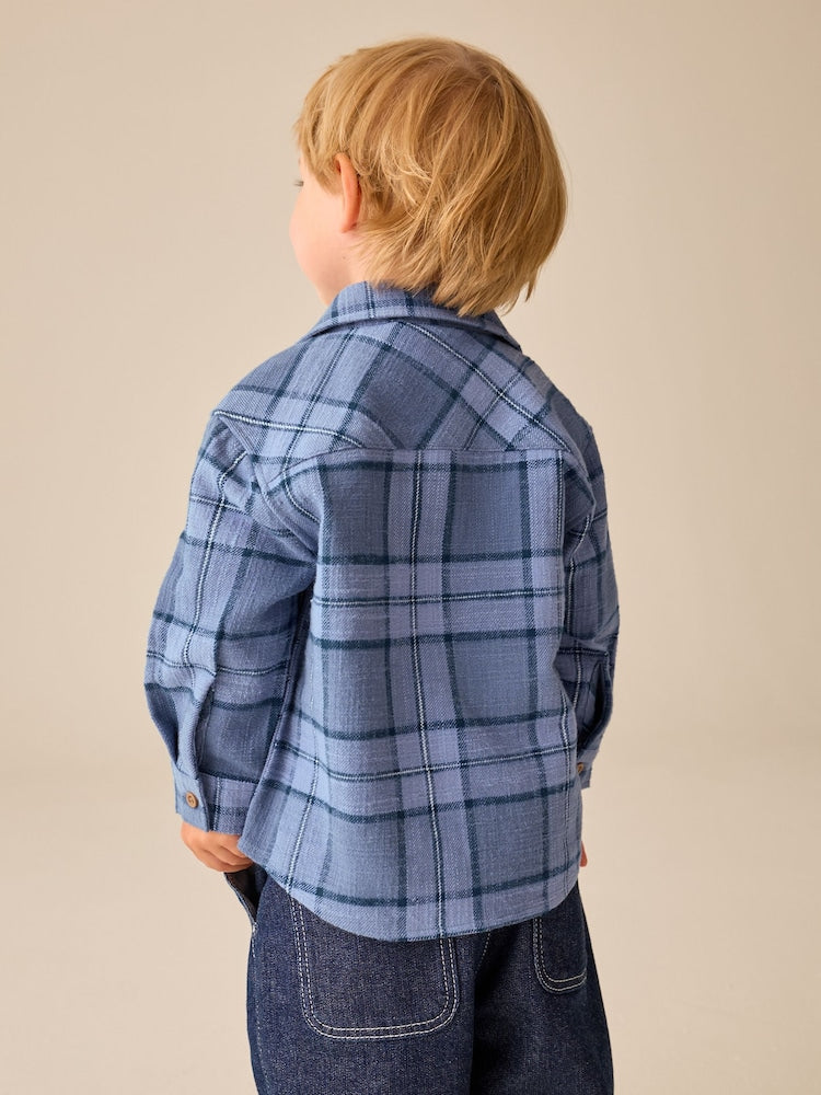 Blue Check Long Sleeve Shirt and T-Shirt Set 2 Piece (3mths-7yrs)