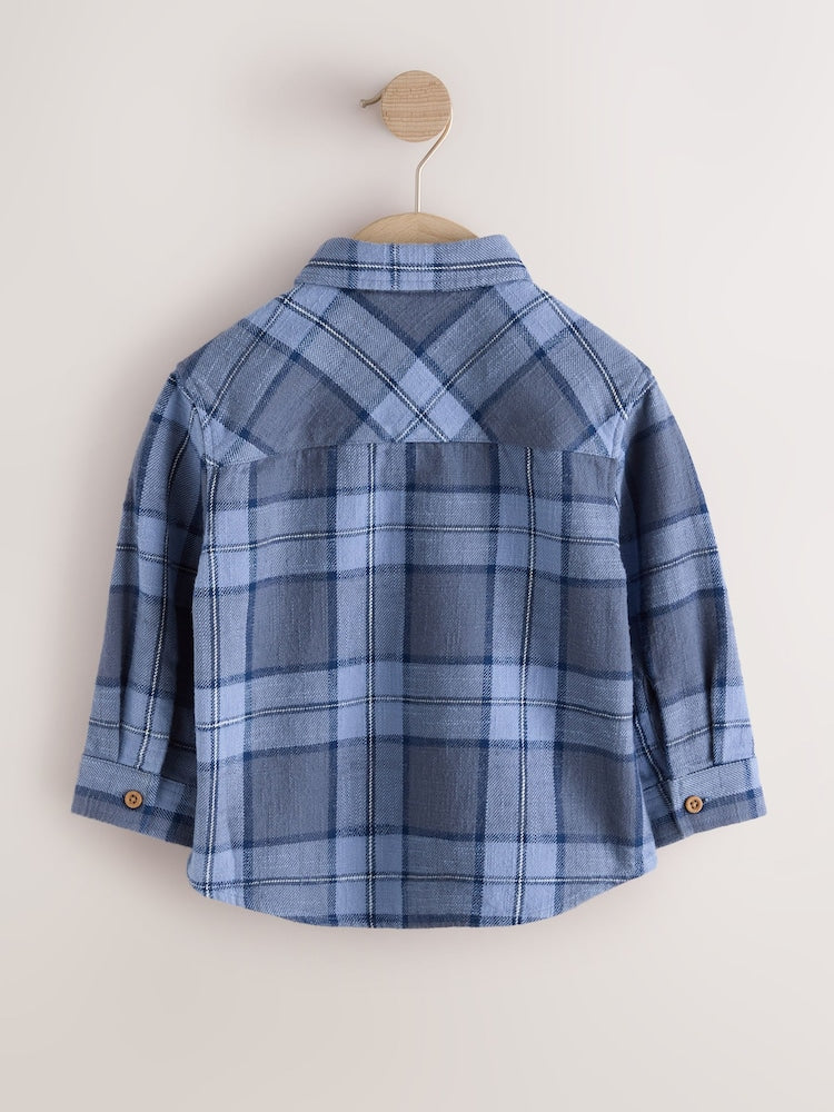 Blue Check Long Sleeve Shirt and T-Shirt Set 2 Piece (3mths-7yrs)