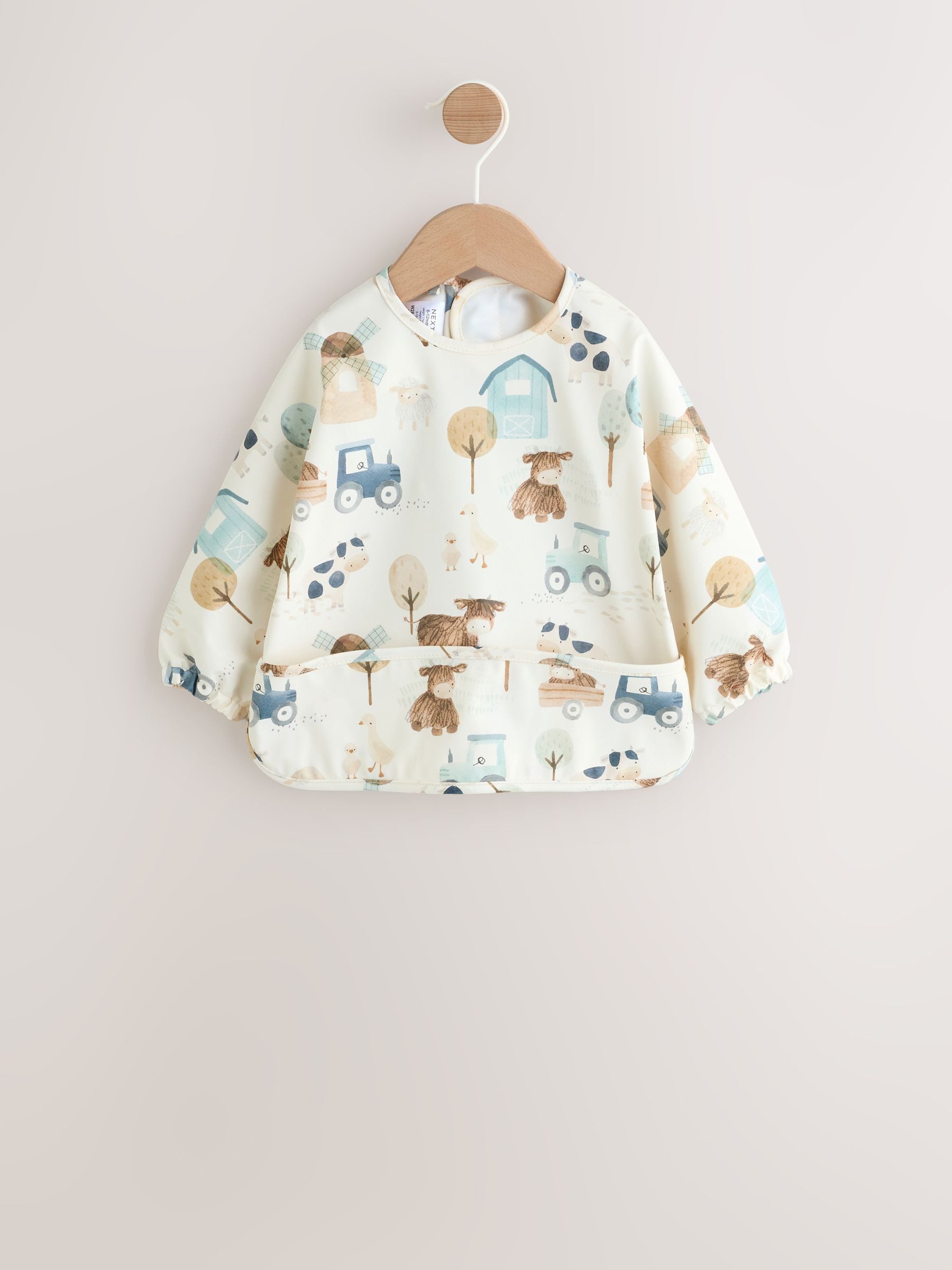 Neutral Weaning And Feeding Sleeved Bib - Size 6-12 Months (68-80cm)