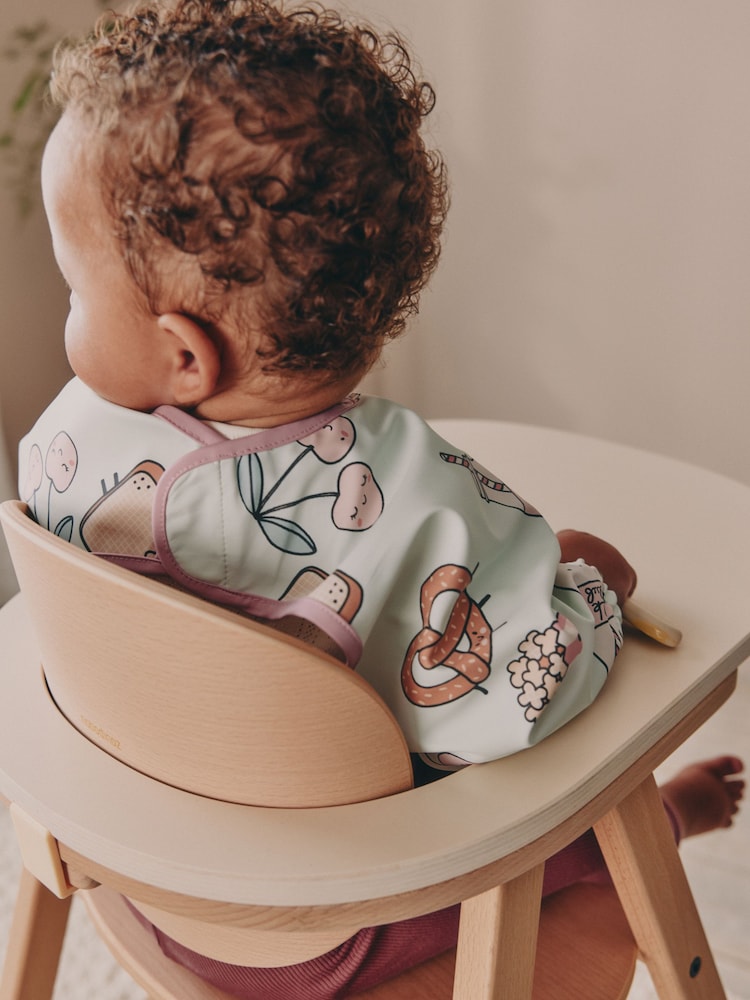 Mint Green Breakfast Club Weaning And Feeding Sleeved Bib