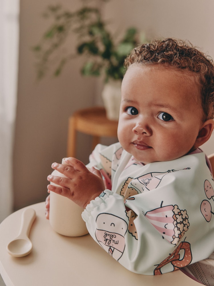 Mint Green Breakfast Club Weaning And Feeding Sleeved Bib