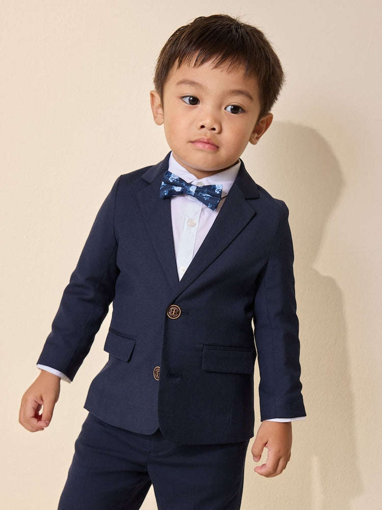 Navy Blazer, Shirt & Trouser Set Blazer Shirt Trousers and Bow Tie Set (3mths-12yrs)