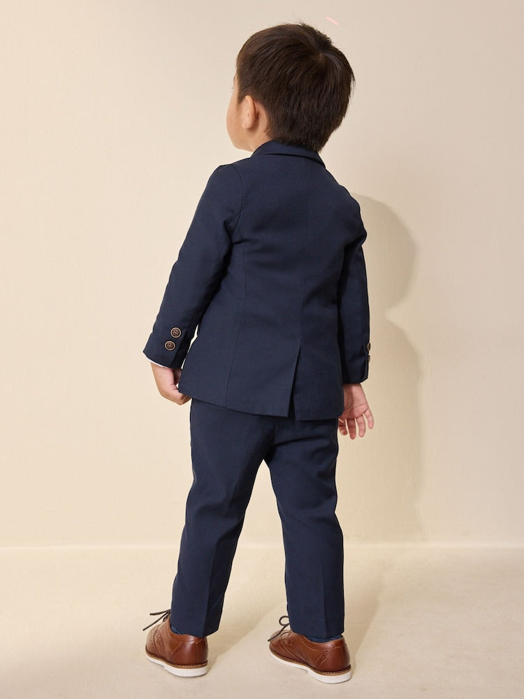 Navy Blazer, Shirt & Trouser Set Blazer Shirt Trousers and Bow Tie Set (3mths-12yrs)