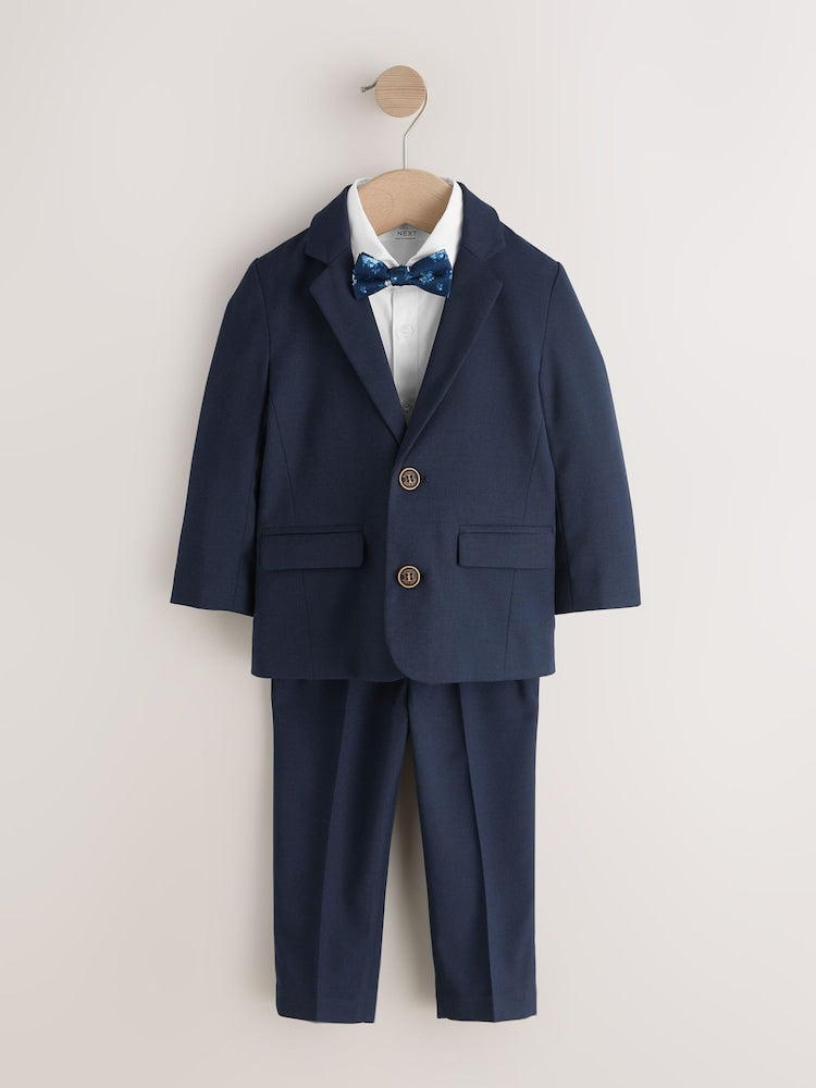 Navy Blazer, Shirt & Trouser Set Blazer Shirt Trousers and Bow Tie Set (3mths-12yrs)