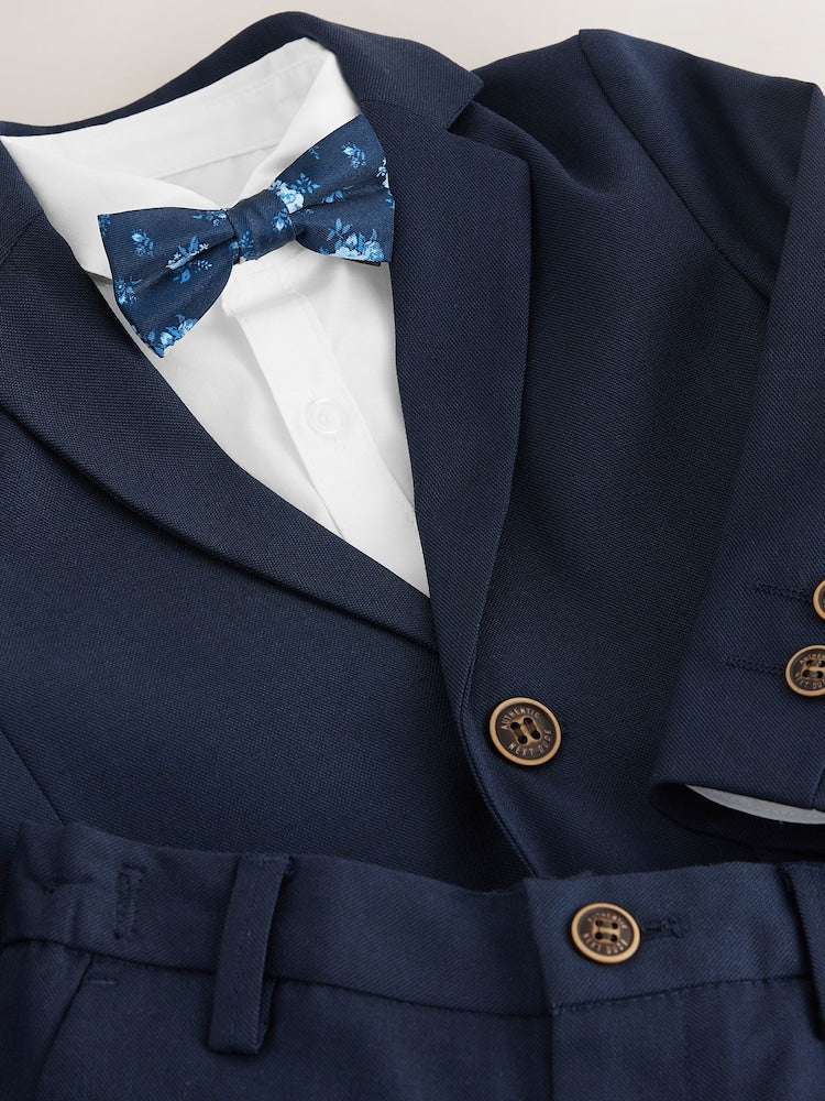 Navy Blazer, Shirt & Trouser Set Blazer Shirt Trousers and Bow Tie Set (3mths-12yrs)