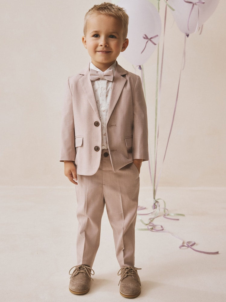 Pink Blazer Shirt Trousers and Bow Tie Set (3mths-9yrs)