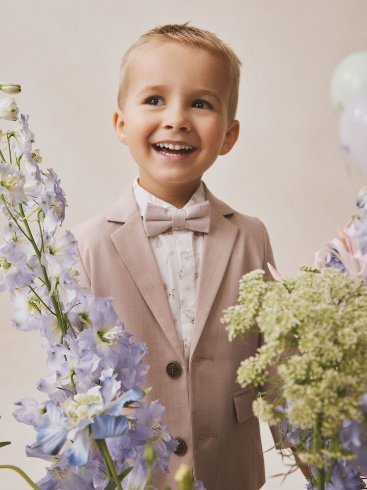 Pink Blazer Shirt Trousers and Bow Tie Set (3mths-9yrs)