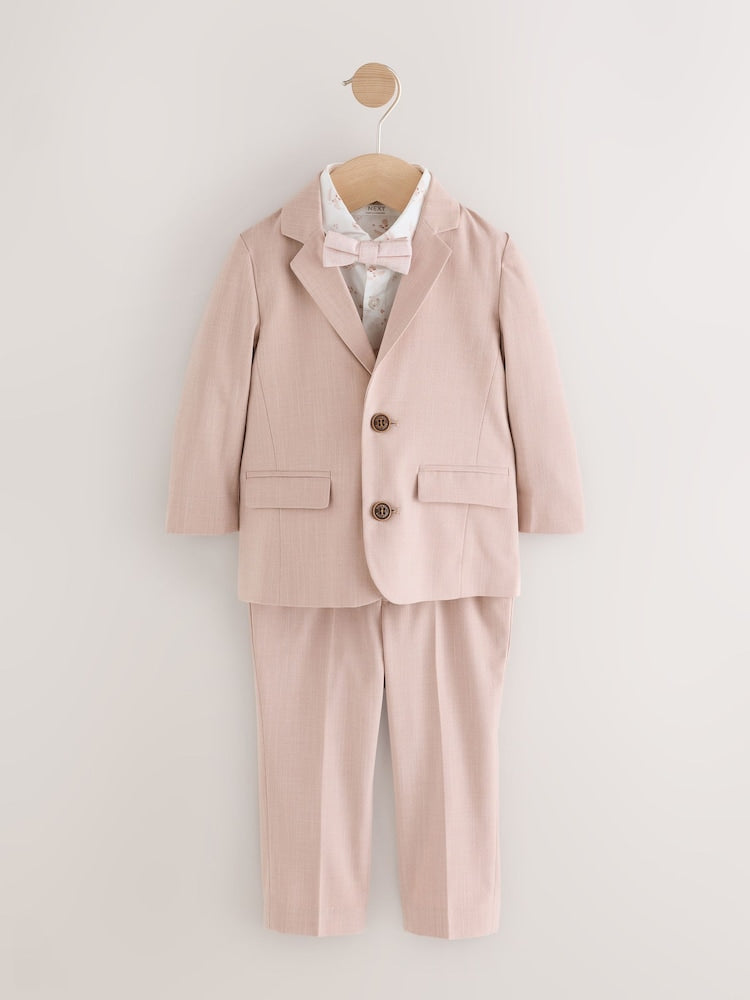 Pink Blazer Shirt Trousers and Bow Tie Set (3mths-9yrs)