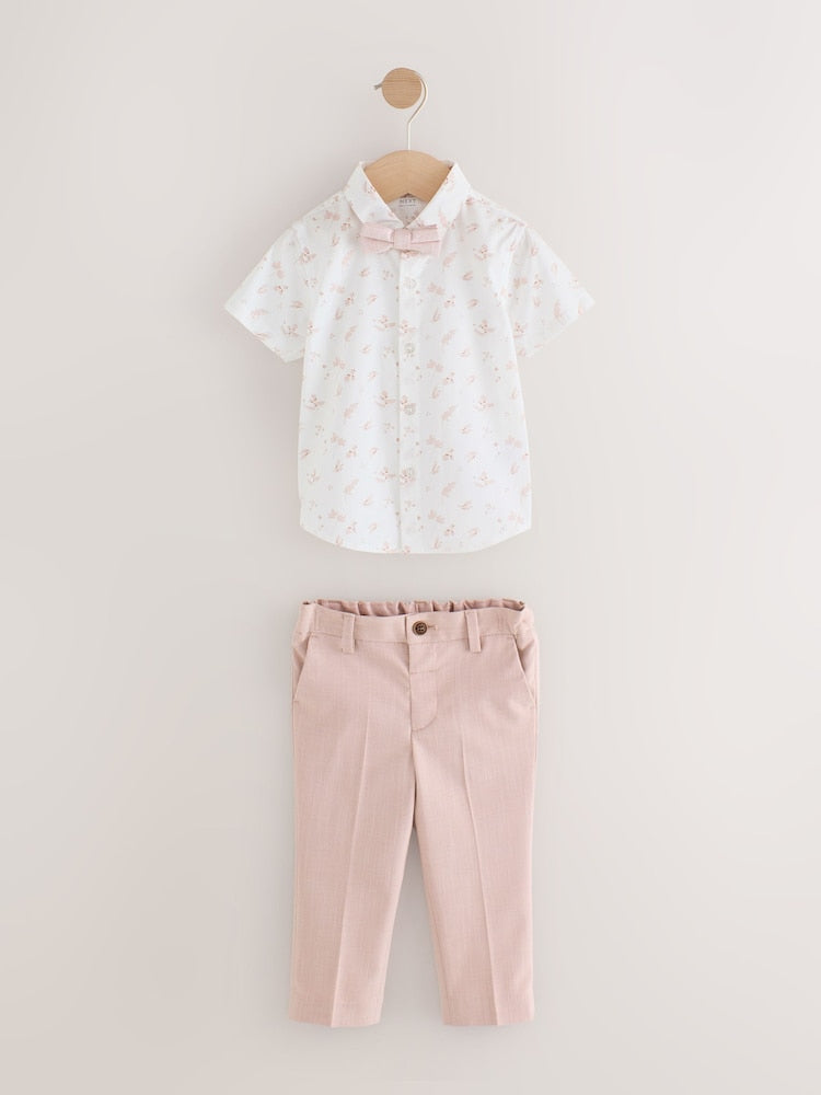 Pink Blazer Shirt Trousers and Bow Tie Set (3mths-9yrs)
