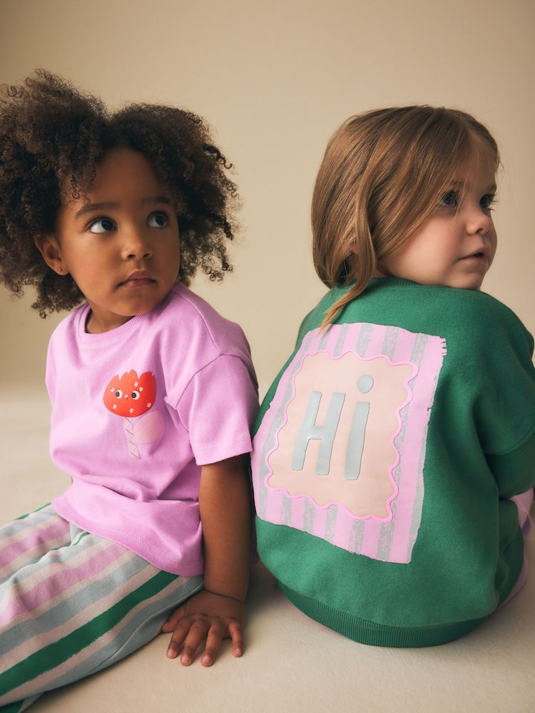 Green/Pink Top & Trousers Set 2 Pack (3mths-7yrs)