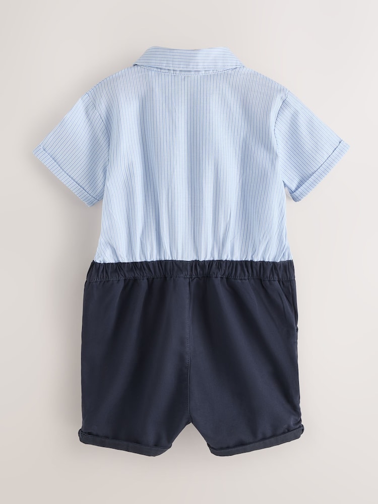 Baker by Ted Baker Blue/Navy Textured Smart Romper