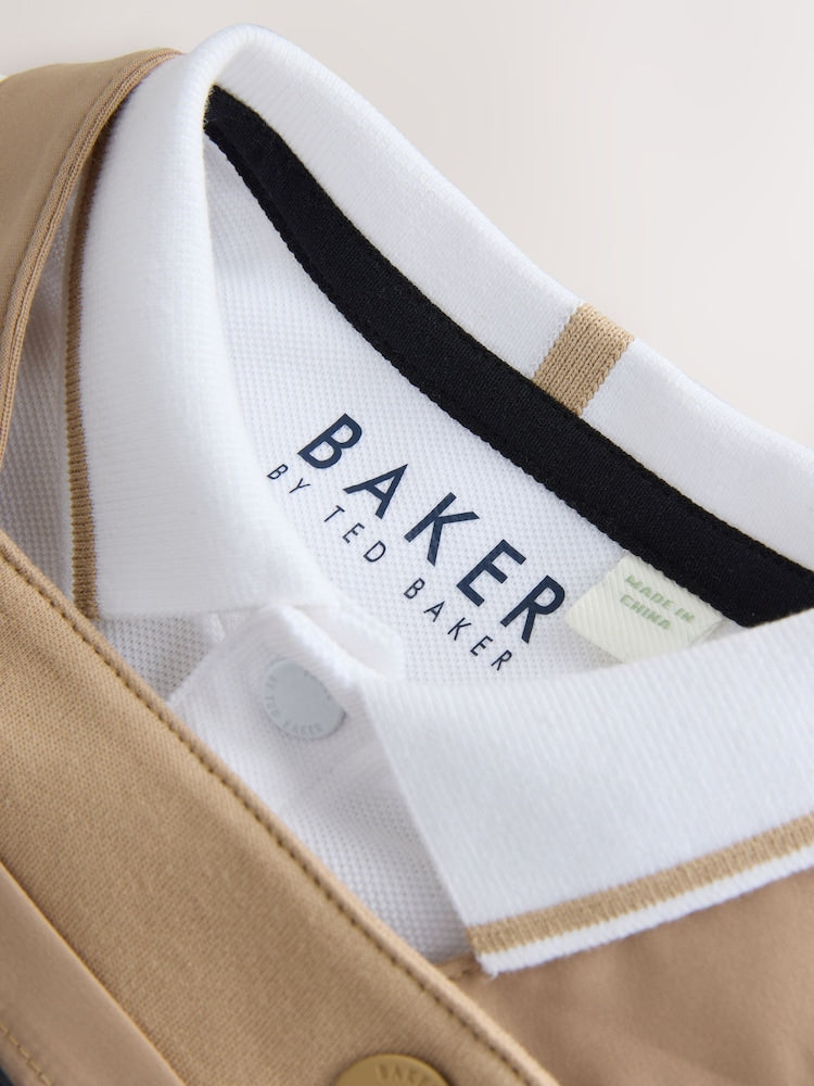 Baker by Ted Baker Stone Dungaree and Polo Shirt Set