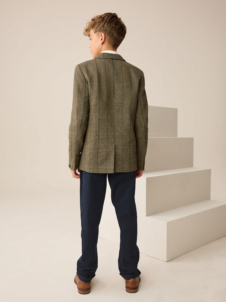 Green/Brown Check Blazer (3-16yrs)