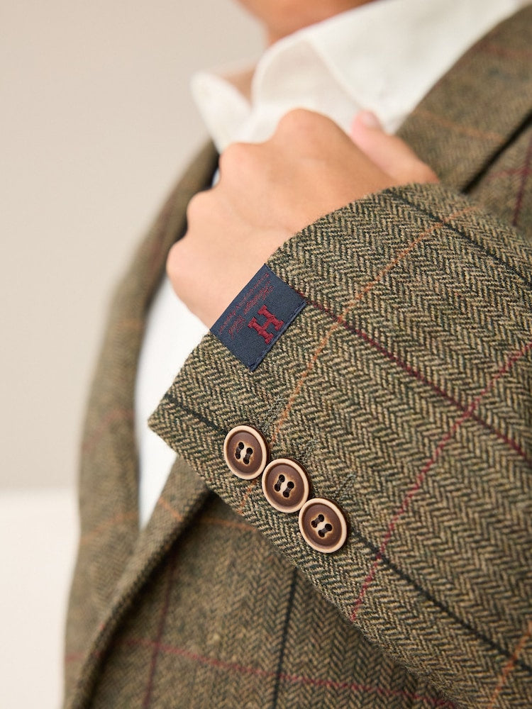 Green/Brown Check Blazer (3-16yrs)