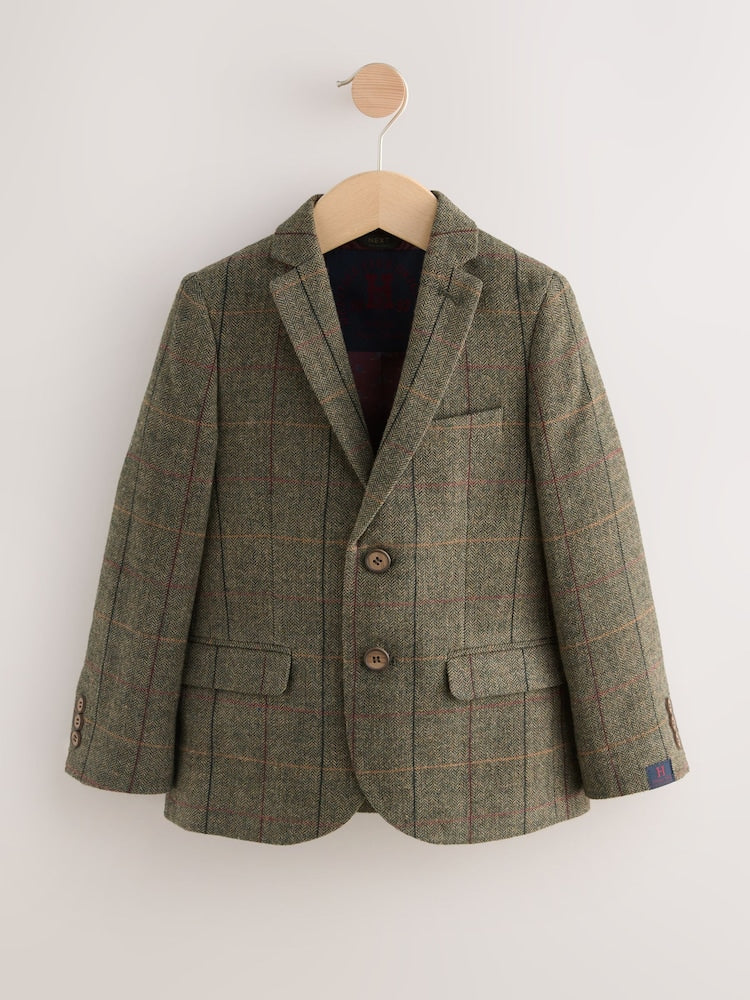 Green/Brown Check Blazer (3-16yrs)