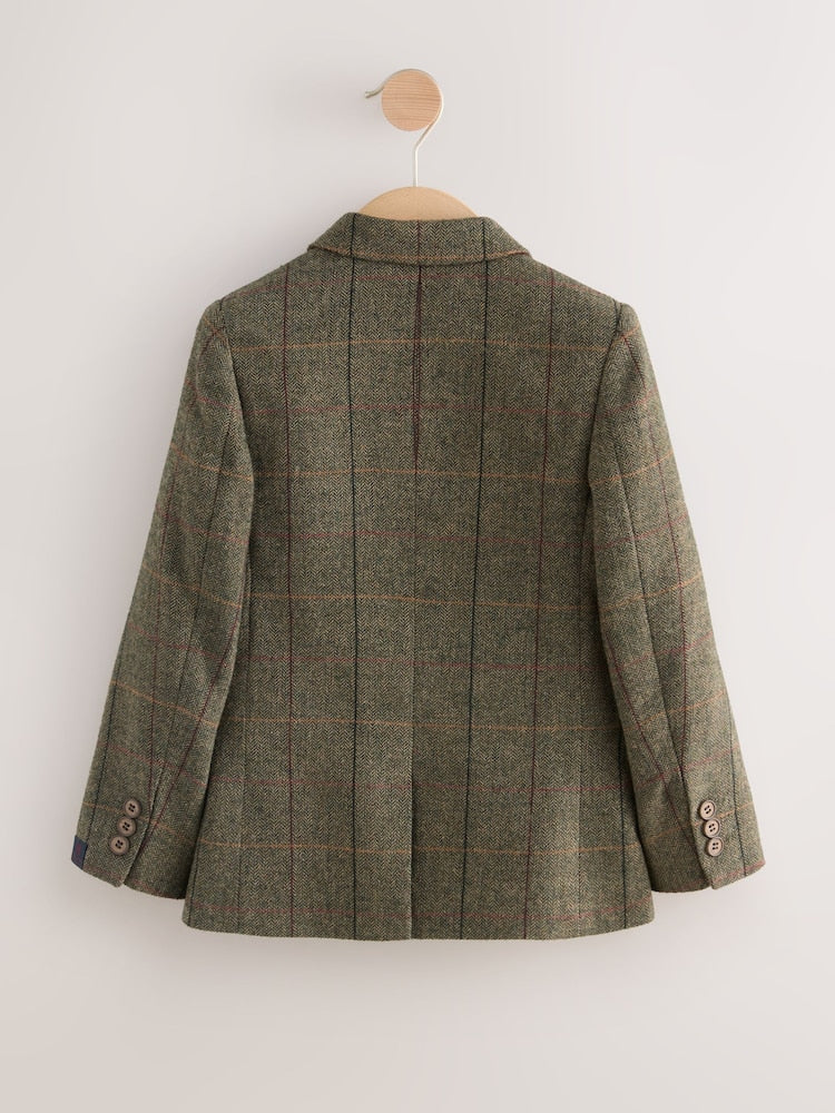 Green/Brown Check Blazer (3-16yrs)
