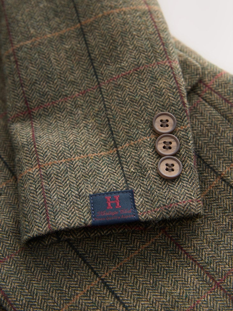 Green/Brown Check Blazer (3-16yrs)
