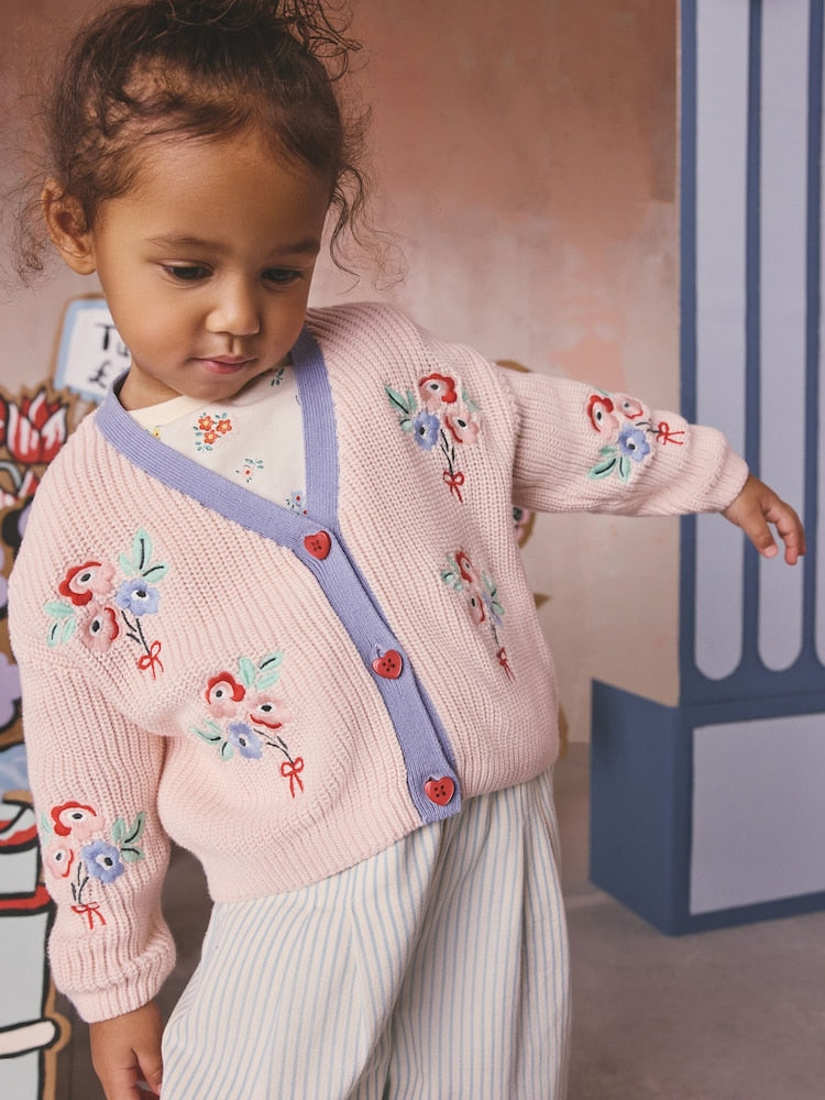 Pink Floral Cath Kidston Cardigan (3mths-8yrs) - Size 3-6 Months (62-68cm)