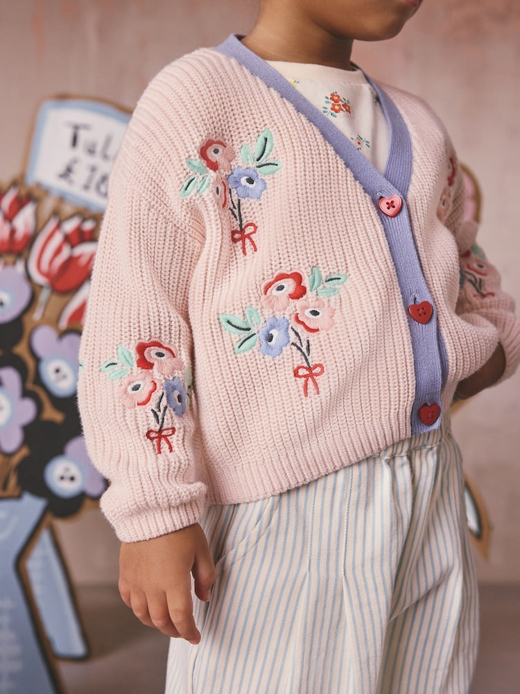 Pink Floral Cath Kidston Cardigan (3mths-8yrs) - Size 3-6 Months (62-68cm)