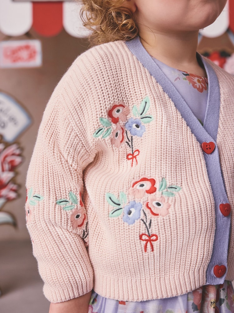 Pink Floral Cath Kidston Cardigan (3mths-8yrs) - Size 3-6 Months (62-68cm)