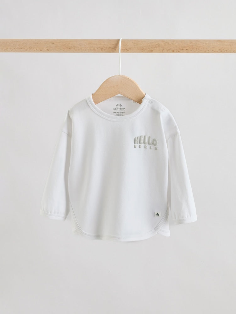 White Jersey Jacket Bodysuit and Leggings 3 Piece Baby Set (0mths-2yrs)