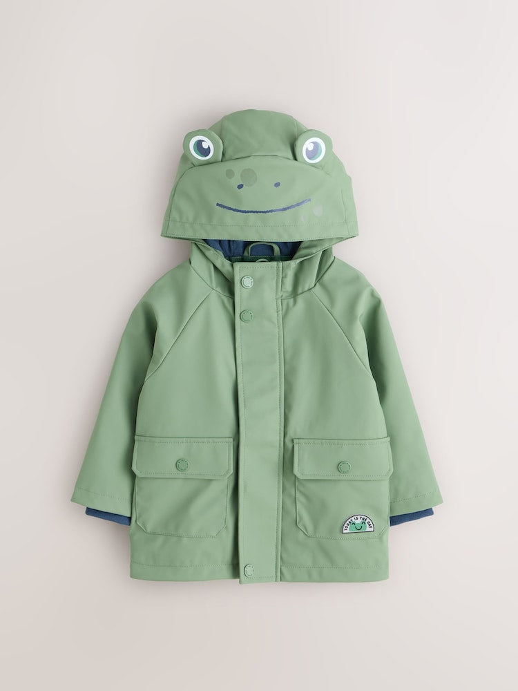 Green Frog Character Shower Resistant Coat (3mths-7yrs)
