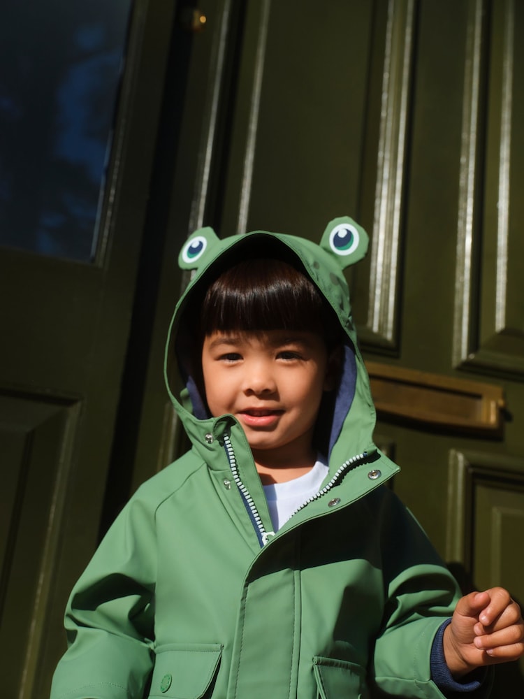 Green Frog Character Shower Resistant Coat (3mths-7yrs)