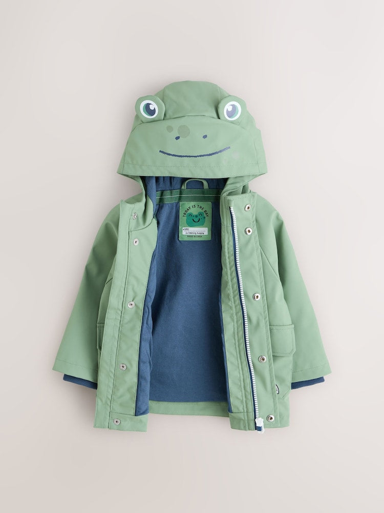 Green Frog Character Shower Resistant Coat (3mths-7yrs)