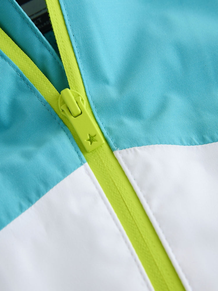 Green Colour Block Waterproof Cagoule (3mths-7yrs)