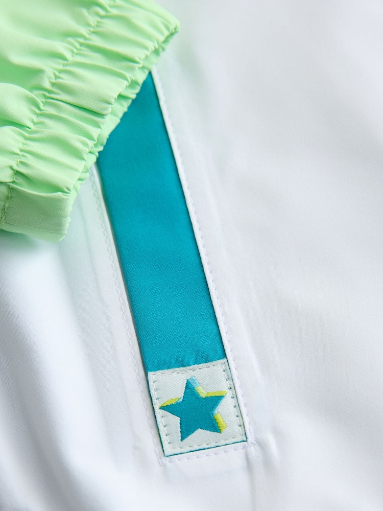 Green Colour Block Waterproof Cagoule (3mths-7yrs)
