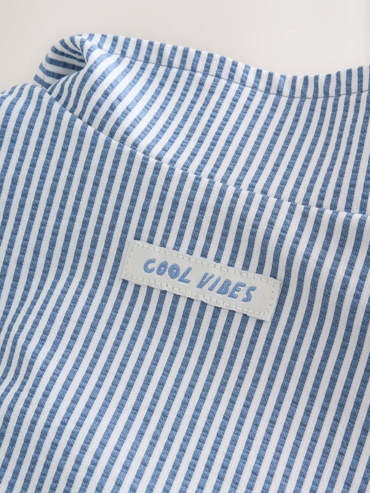 Light Blue Pinstripe Bomber Jacket (3mths-7yrs) - Size 3-6 Months (62-68cm)