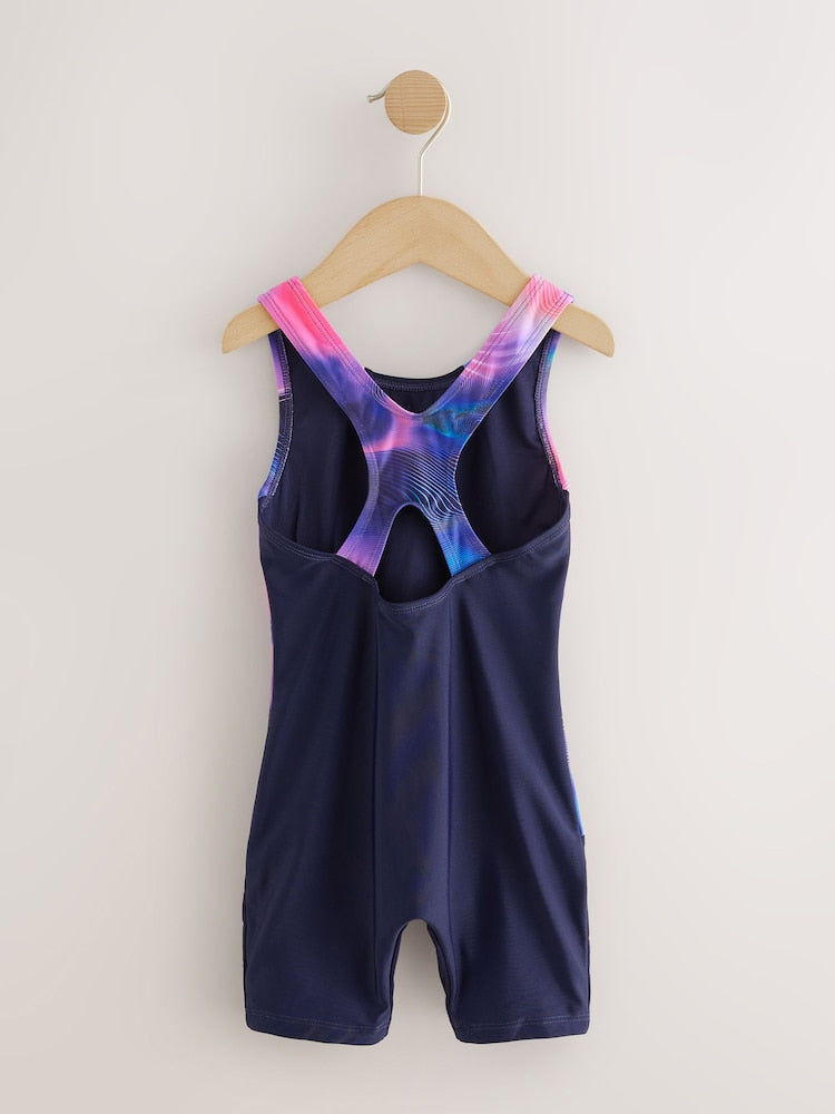 Navy Short Performance Swimsuit (3-16yrs)