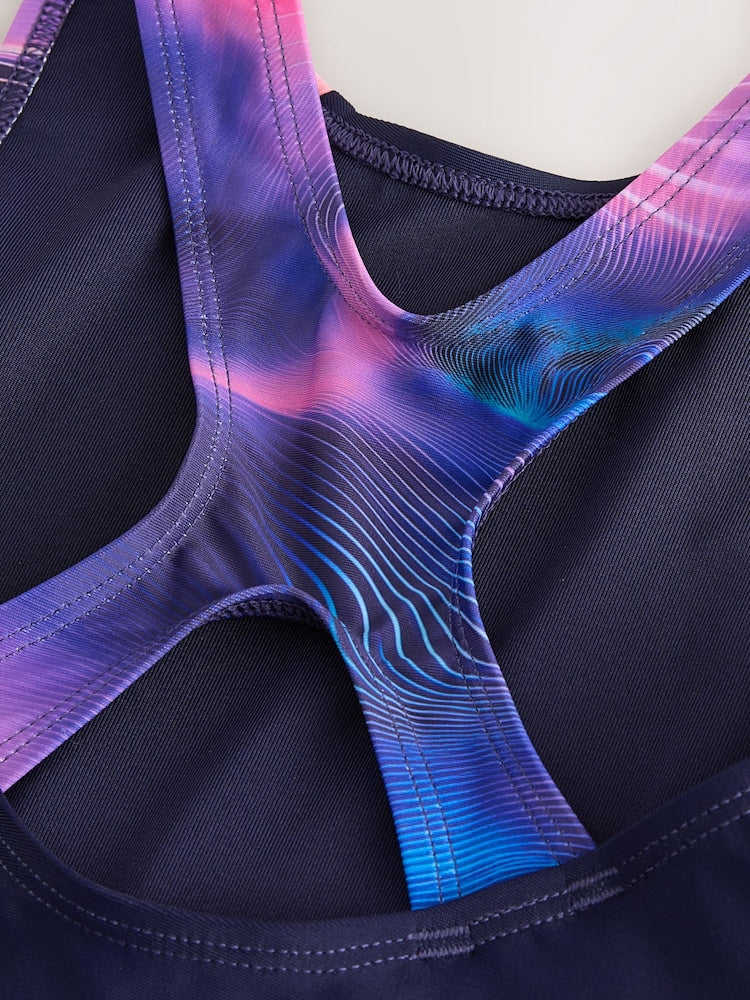 Navy Short Performance Swimsuit (3-16yrs)