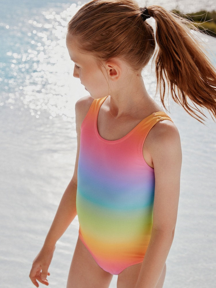 Rainbow Ombre Scoop Neck Swimsuit (3-16yrs)