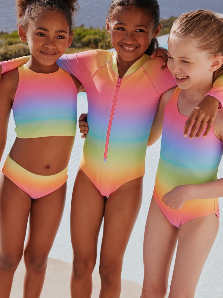 Rainbow Ombre Scoop Neck Swimsuit (3-16yrs)