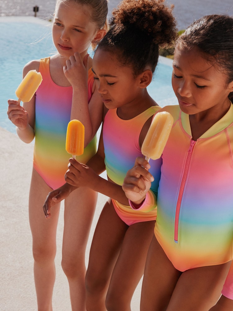 Rainbow Ombre Scoop Neck Swimsuit (3-16yrs)