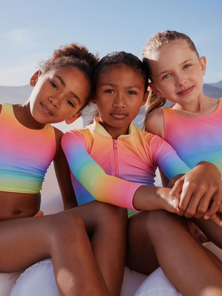 Rainbow Ombre Scoop Neck Swimsuit (3-16yrs)