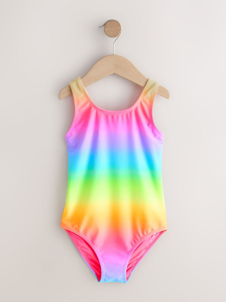 Rainbow Ombre Scoop Neck Swimsuit (3-16yrs)