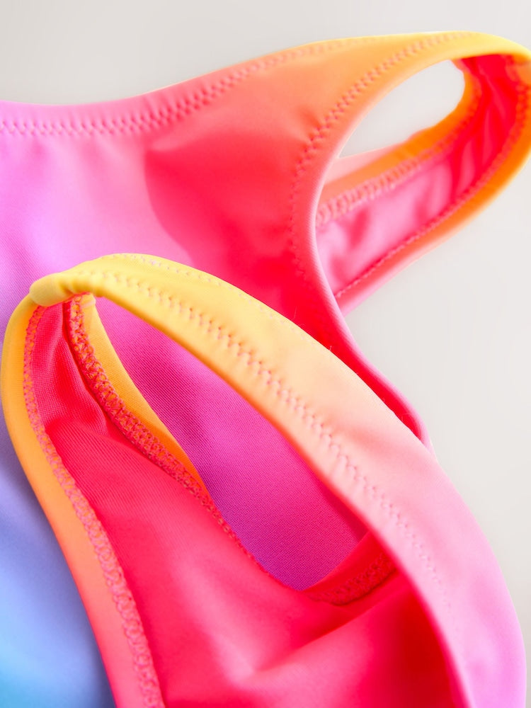 Rainbow Ombre Scoop Neck Swimsuit (3-16yrs)
