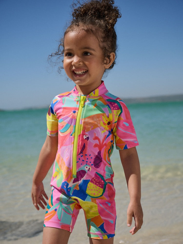 Orange Tropical Sunsafe Swimsuit (3mths-10yrs)